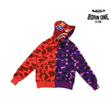 Bape Shark Dual-Tone Camo Shark Moletom Zíper