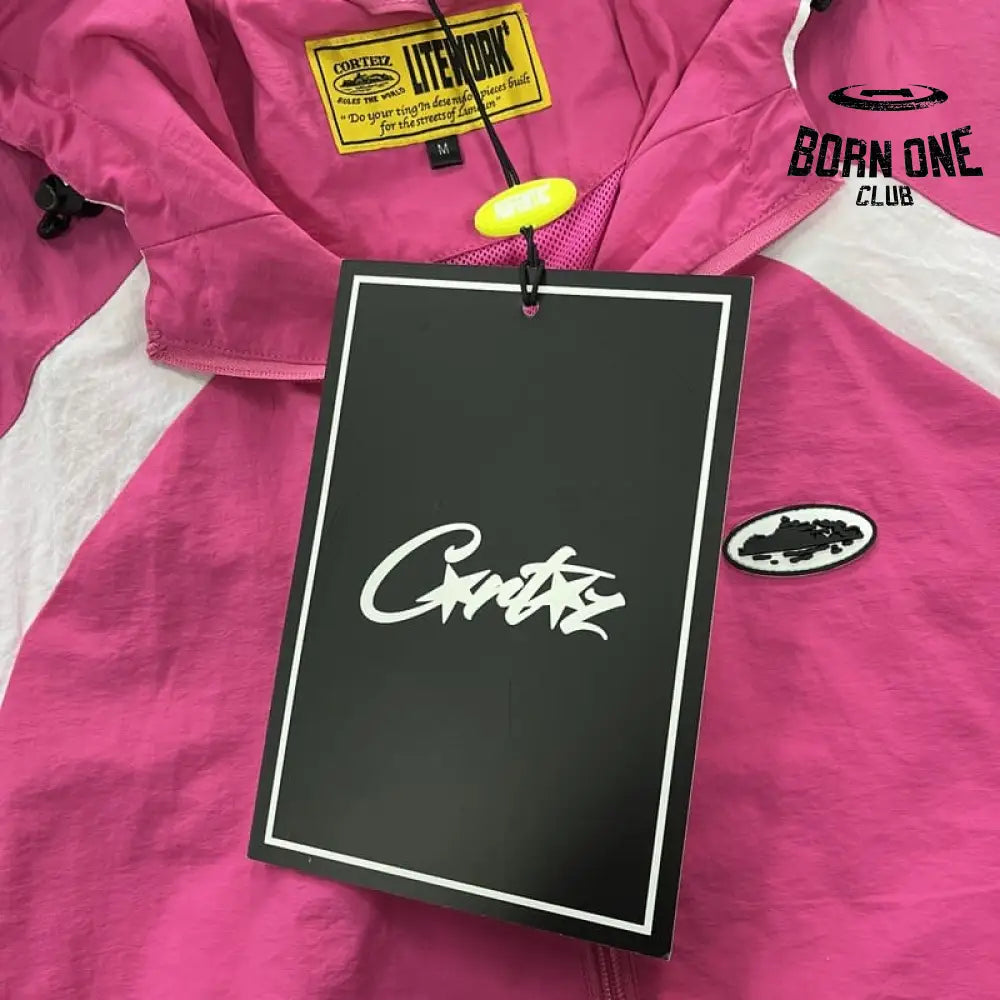 Jaqueta Corta Vento Corteiz Rosa Branco