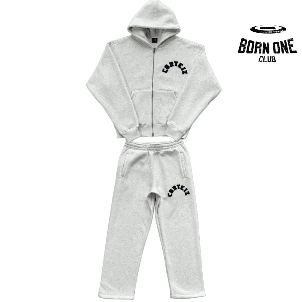 Conjunto Moletom Corteiz Arch Cinza