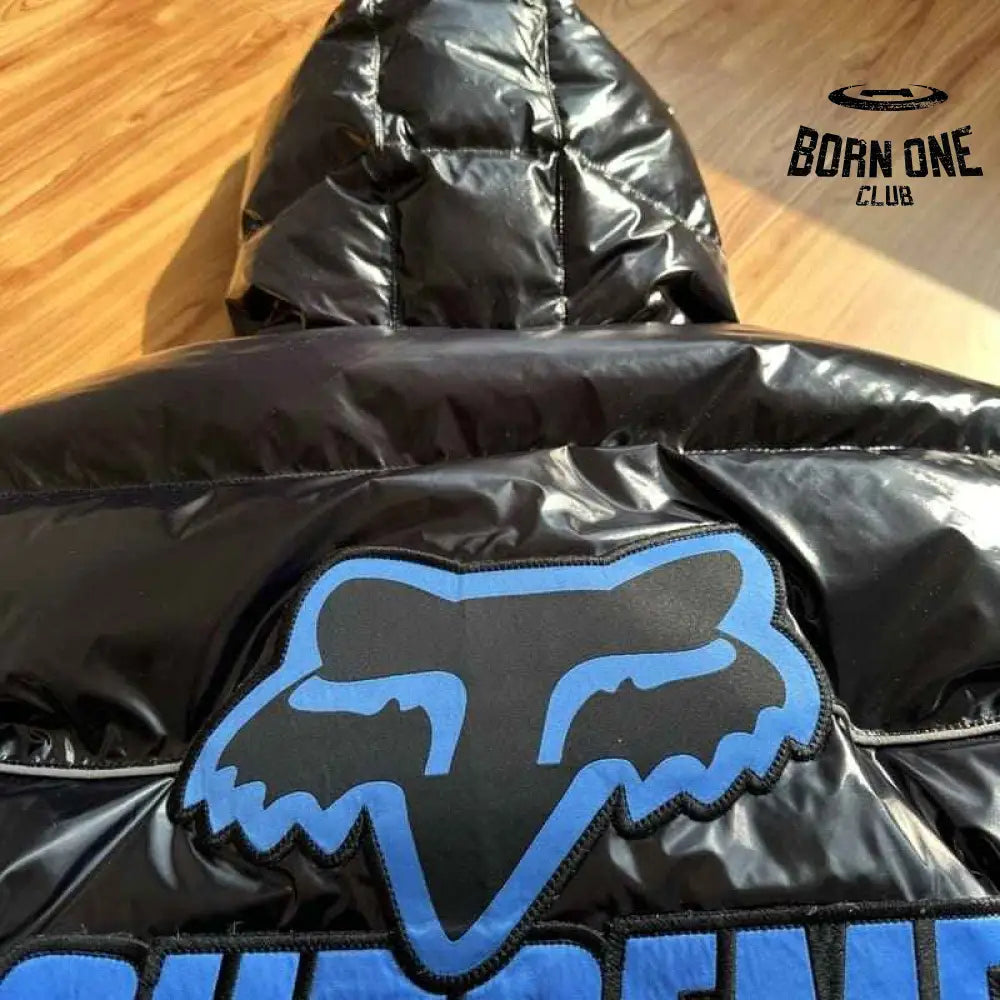 Jaqueta Supreme x Fox Racing Shiny Down Puffer Black