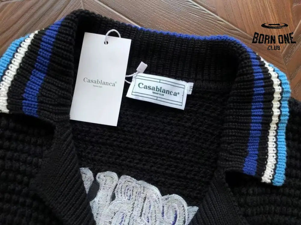 Conjunto Casablanca Crochê Gothic Preto e Azul