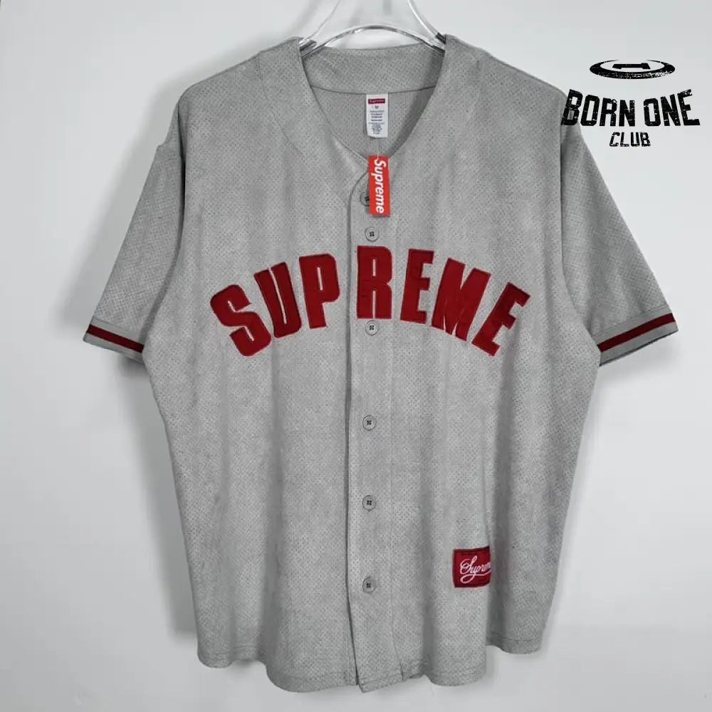 Camiseta Supreme Ultrasuede Mesh Baseball Cinza