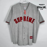 Camiseta Supreme Ultrasuede Mesh Baseball Cinza