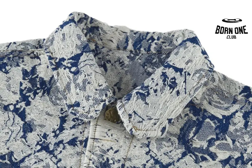 Jaqueta Louis Vuitton Distressed Floral Denim