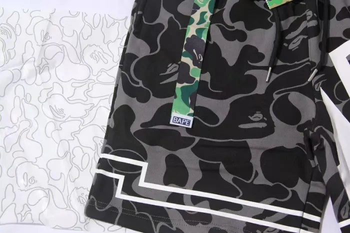 Bape Shorts Black Camo Beach