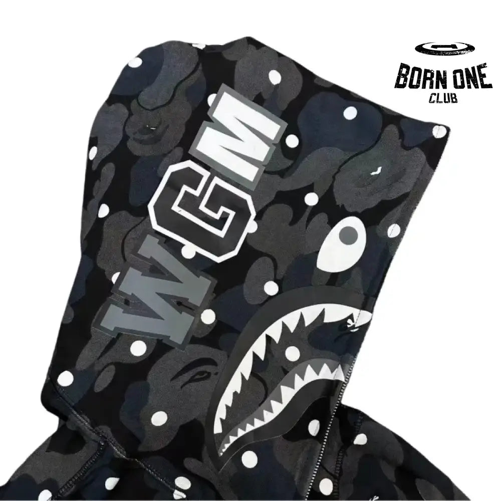 Bape Shark Polka Dot Moletom Zíper