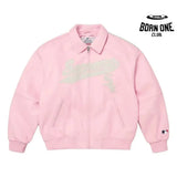 Jaqueta Supreme x Chicago White Sox Couro Varsity Pink