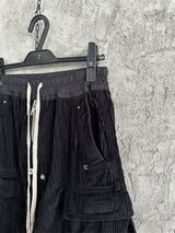 Rick Owens DRKSHDW Cargo Calça Cotelê (Alta Qualidade)