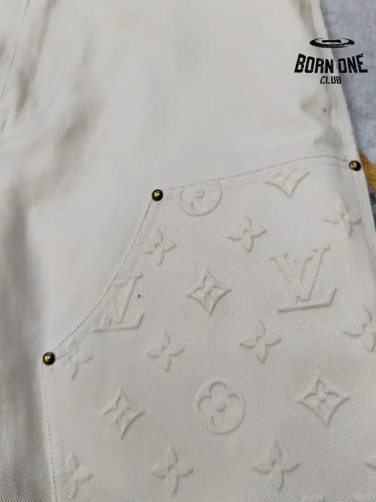 Calça Louis Vuitton Monogram Workwear Carpenter Cream