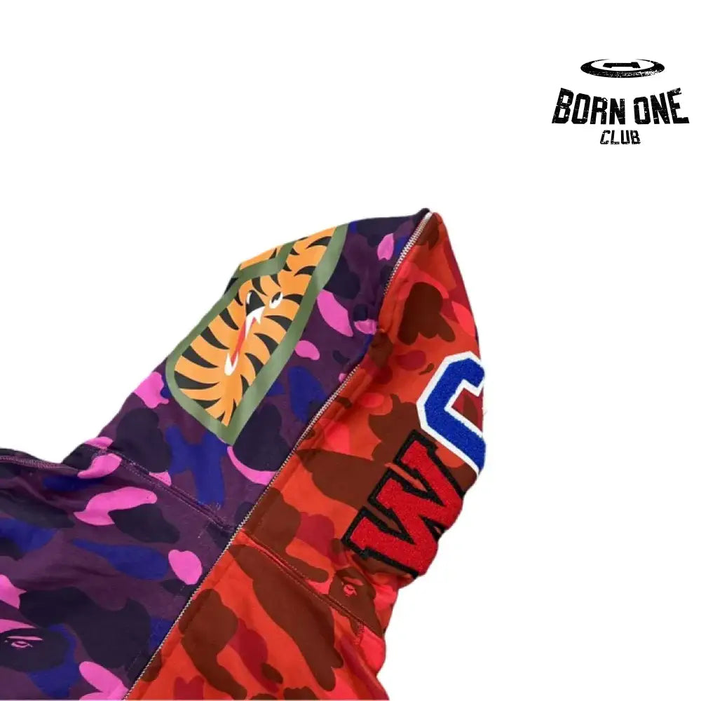 Bape Shark Dual-Tone Camo Shark Moletom Zíper