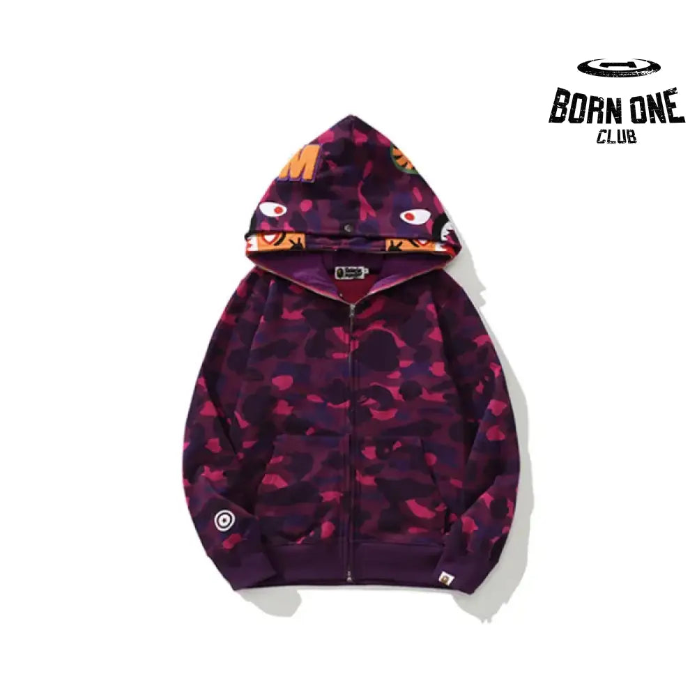 Bape Shark Tiger Head Moletom Zíper