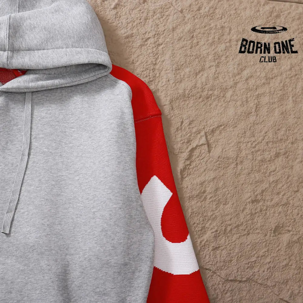 Moletom Supreme Big Logo Jacquard Red Grey