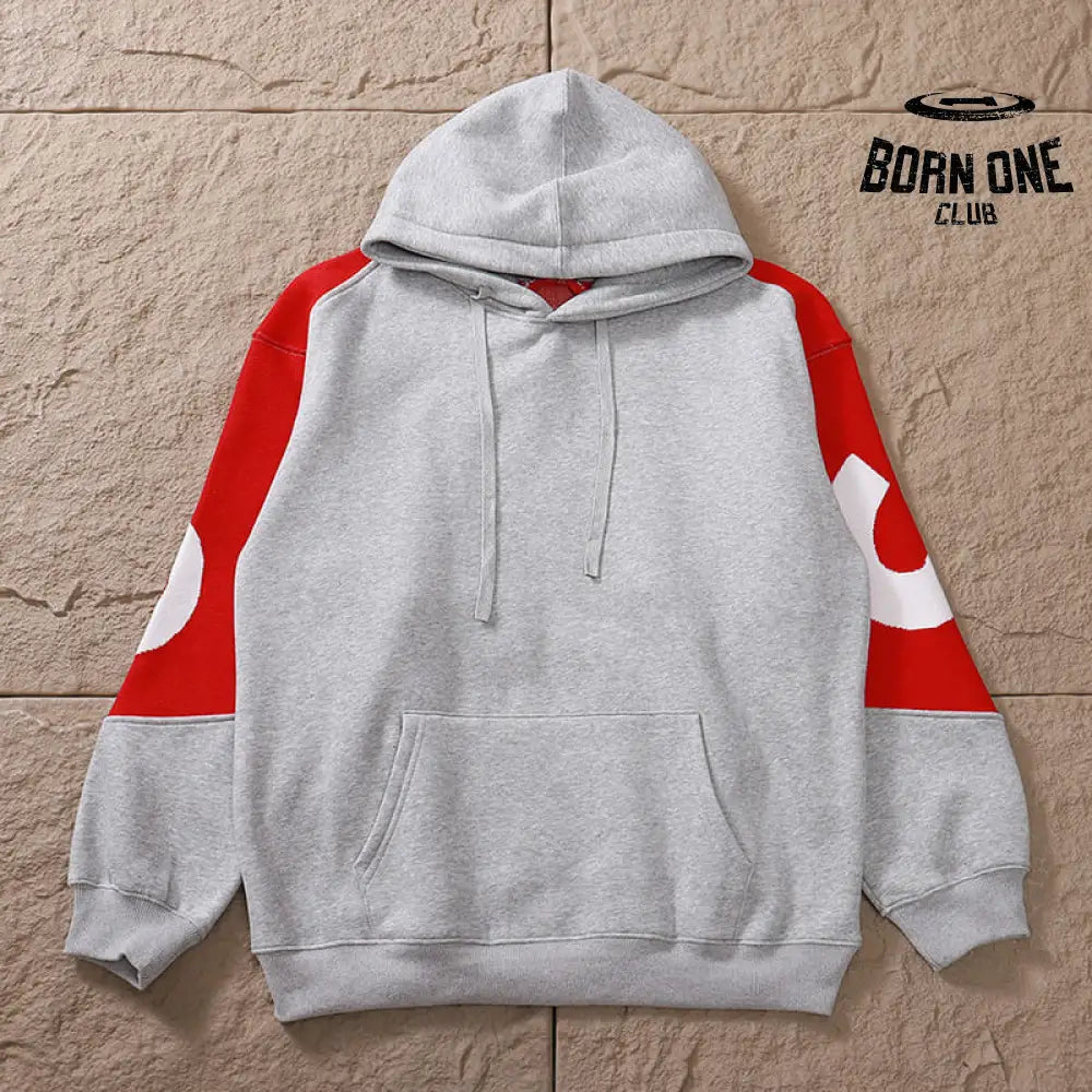 Moletom Supreme Big Logo Jacquard Red Grey