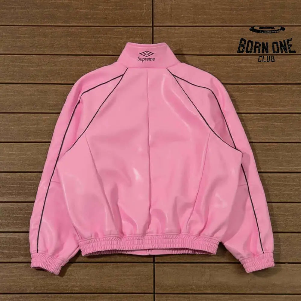 Jaqueta Supreme x Umbro Leather Track Pink