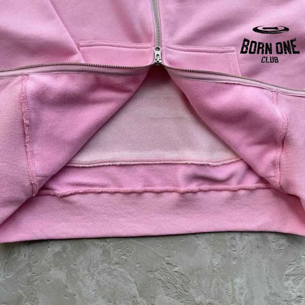 Jaqueta Corteiz Hybrid Knit Alcatraz Rosa