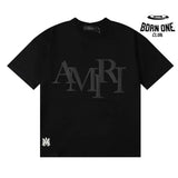 Camiseta Amiri Staggered Logo Preto