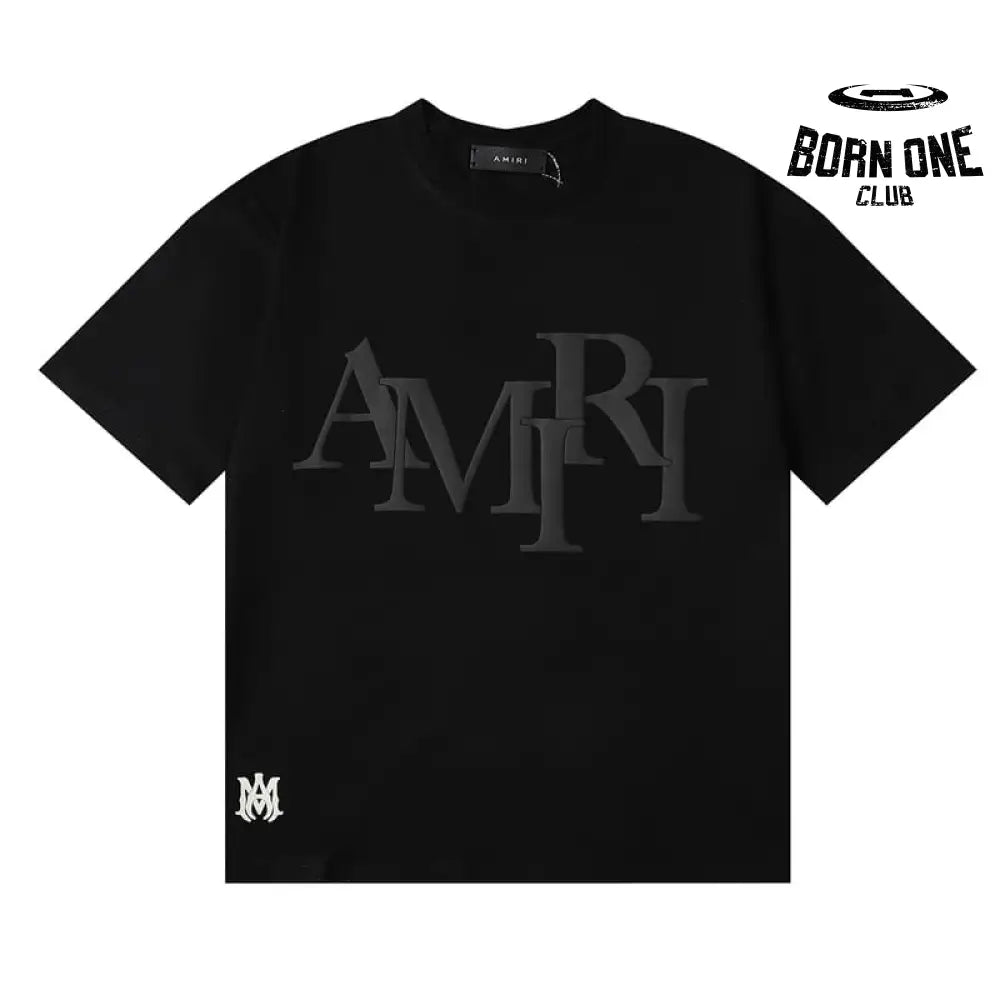 Camiseta Amiri Staggered Logo Preto