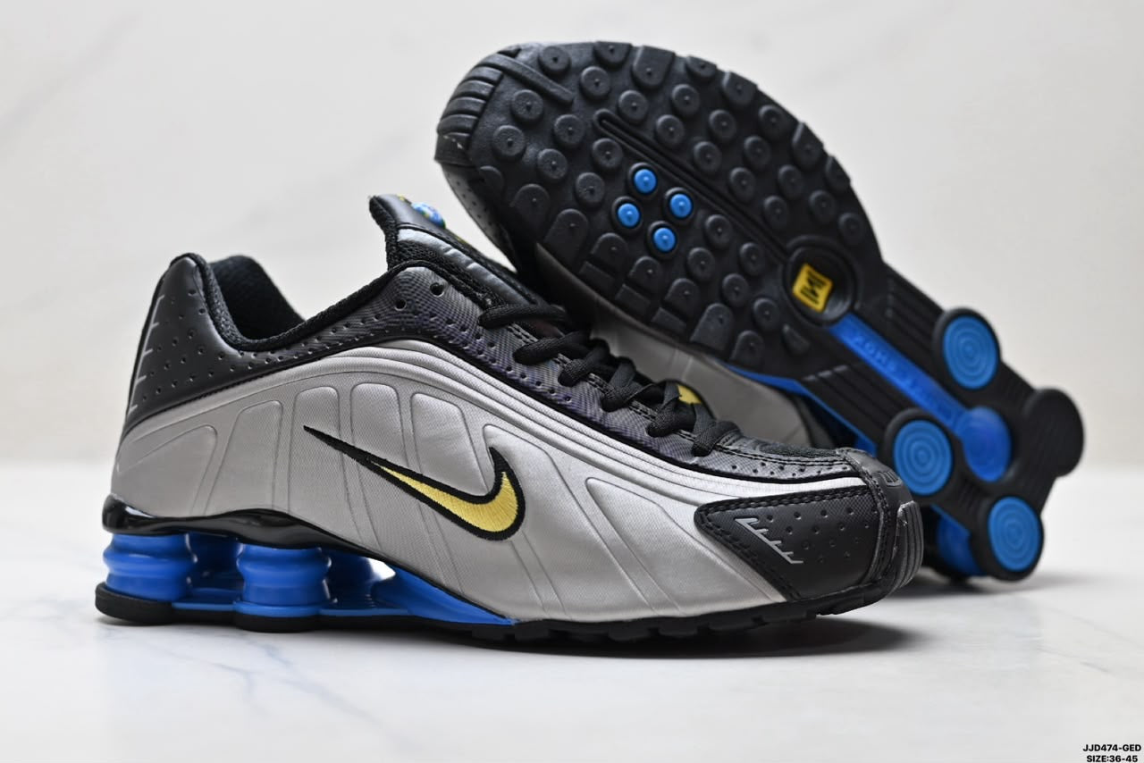 Nike Shox R4 “Brazil” Cinza/Preto/Azul