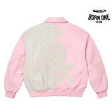 Jaqueta Supreme x Chicago White Sox Couro Varsity Pink