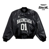 Jaqueta Balenciaga Basketball Bomber Leather Black