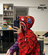 Bape Shark Dual-Tone Camo Shark Moletom Zíper