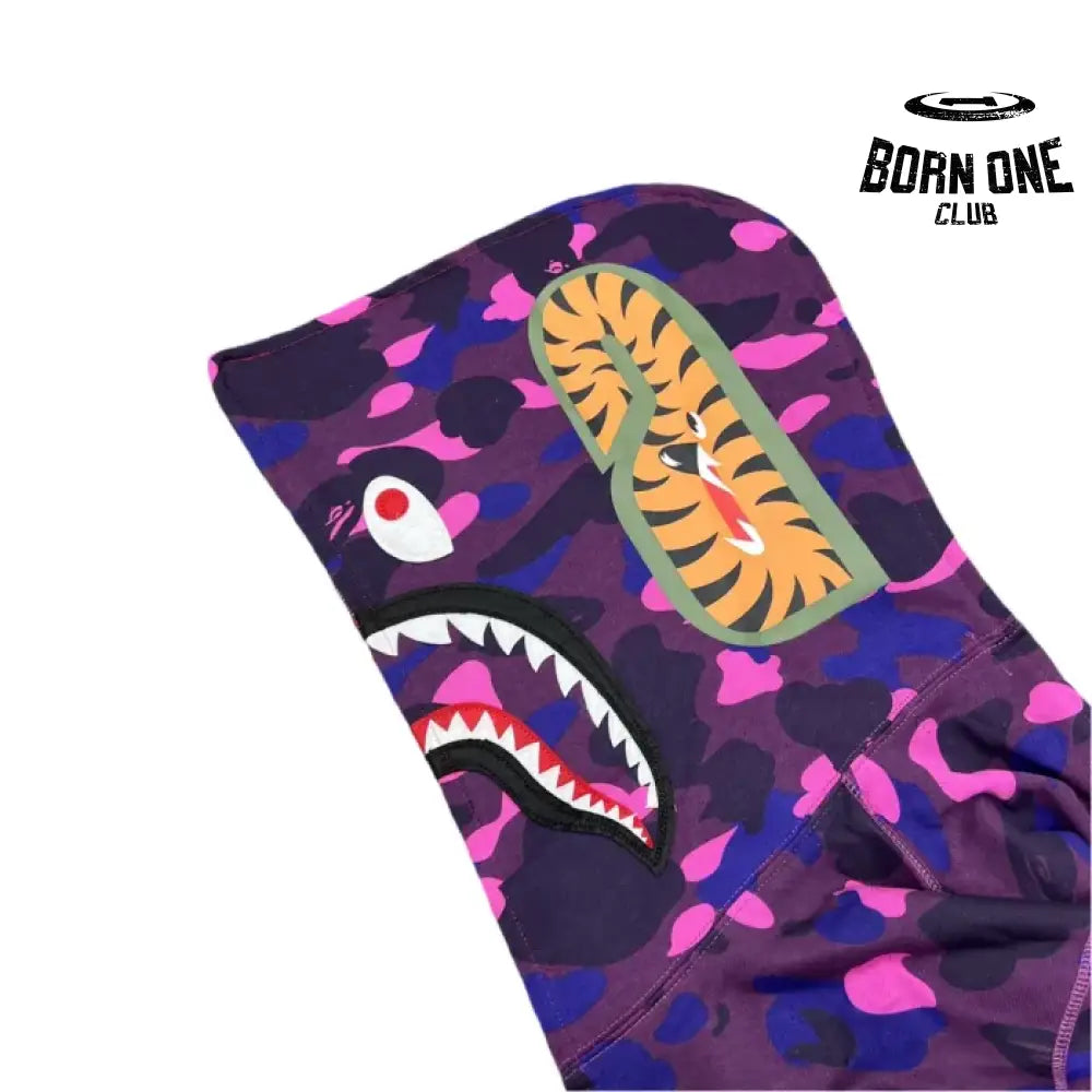 Bape Shark Dual-Tone Camo Shark Moletom Zíper