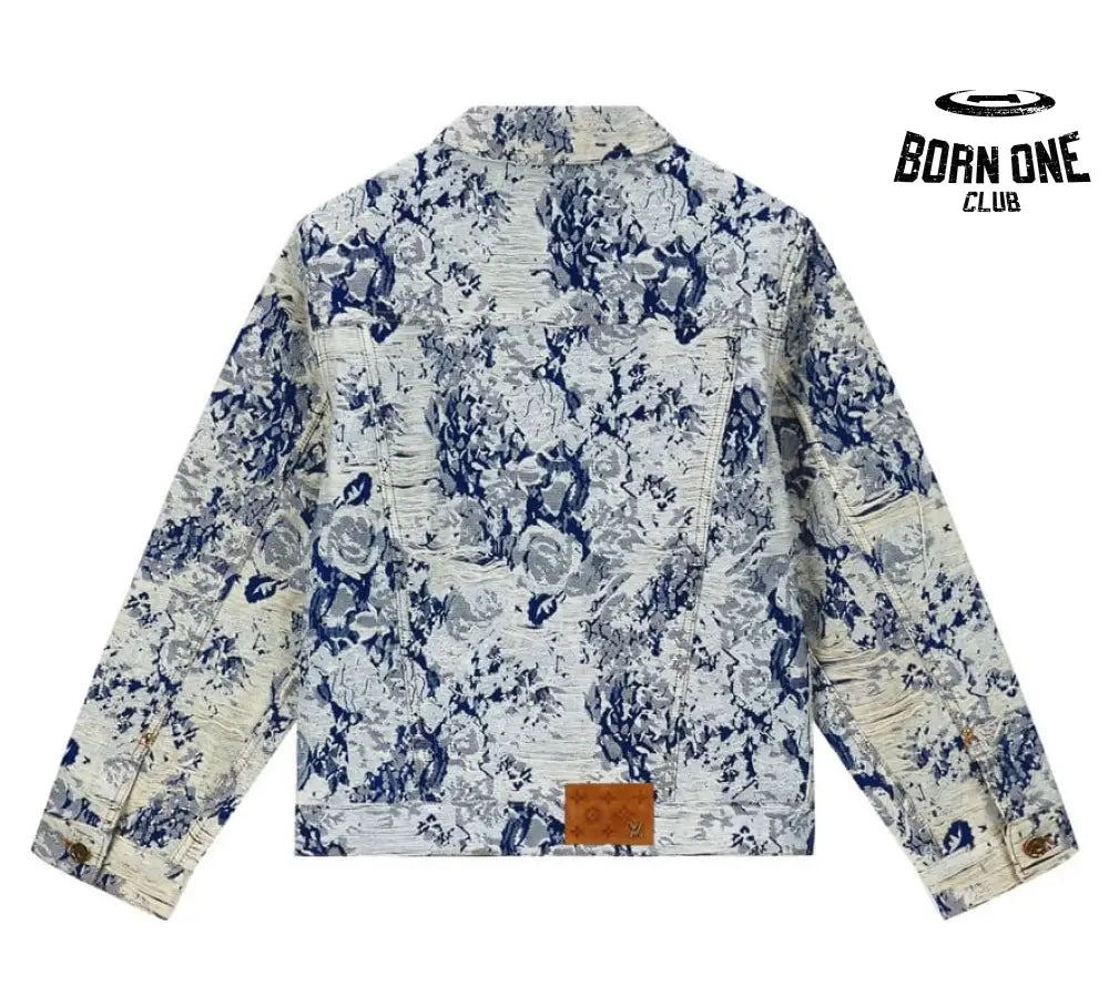 Jaqueta Louis Vuitton Distressed Floral Denim