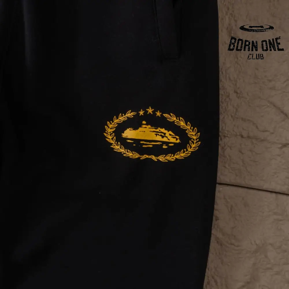 Conjunto Corteiz Superior Royale Preto/Amarelo