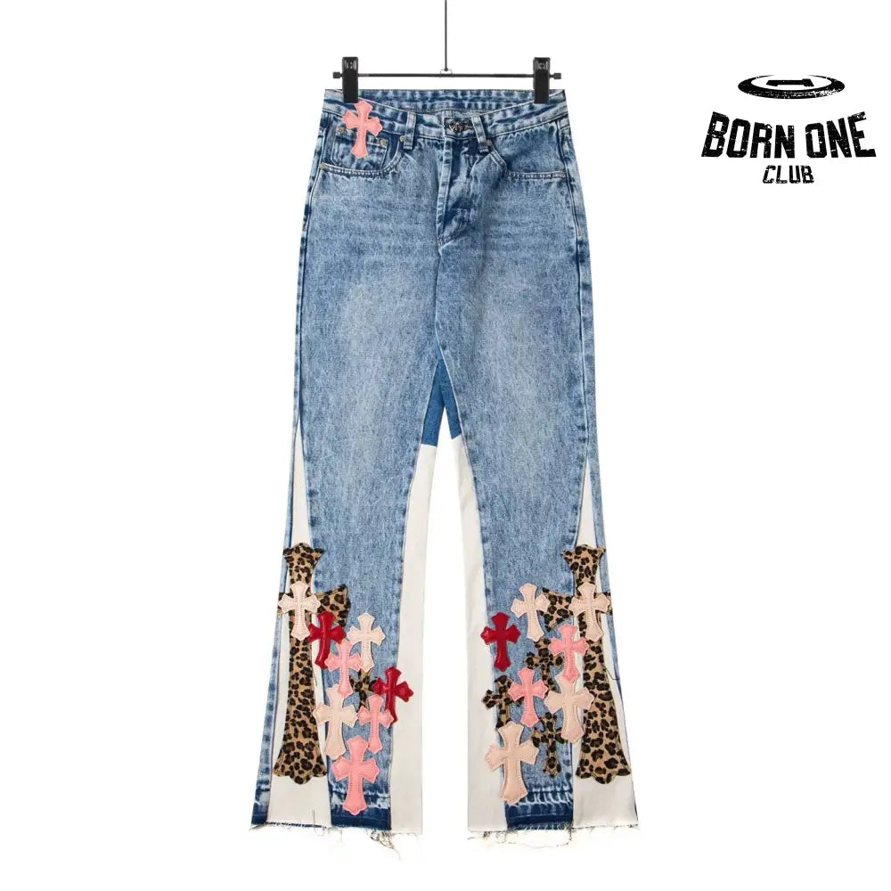 Calça Jeans Flare Chrome Hearts