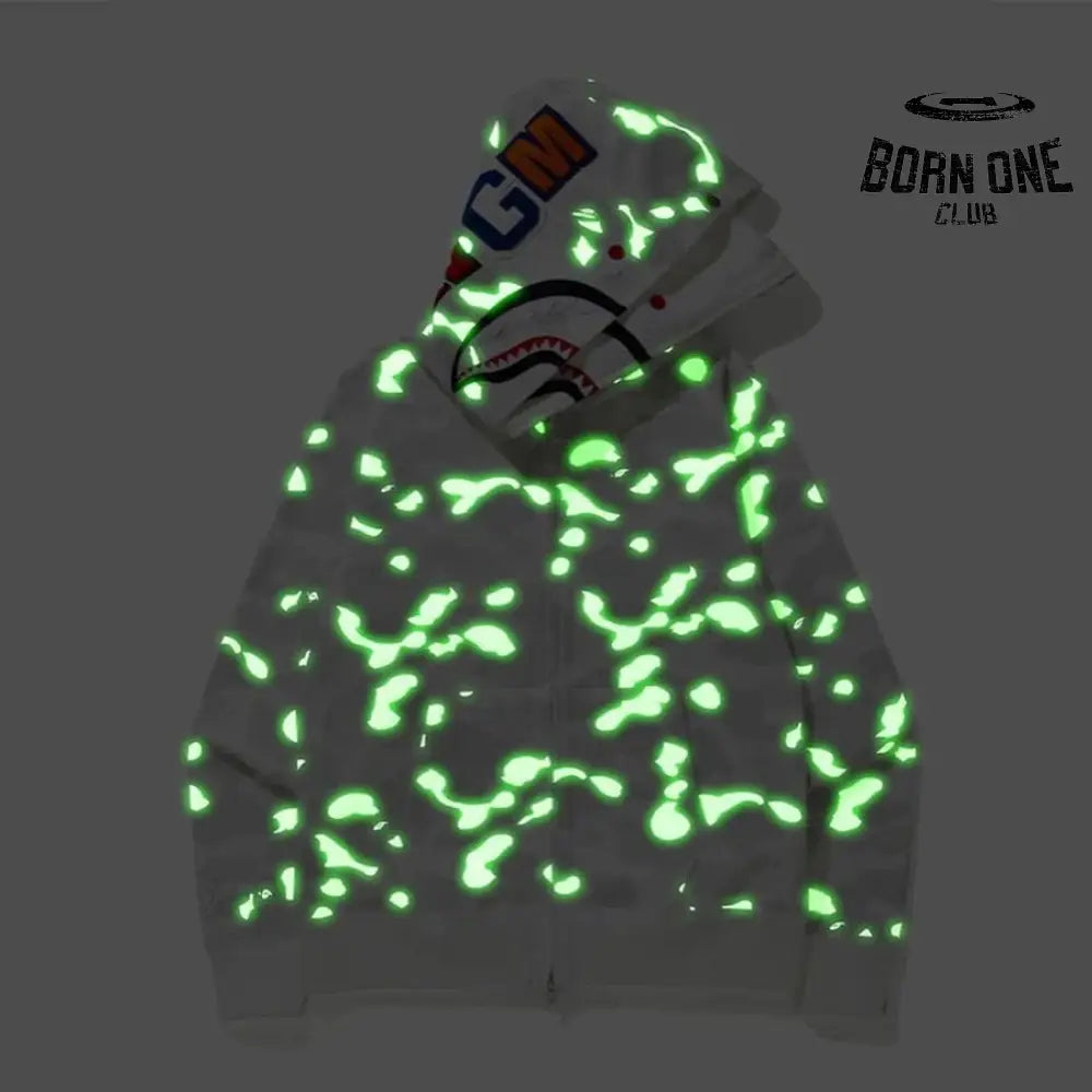 Bape Shark Moletom Zíper (Glow in the dark)