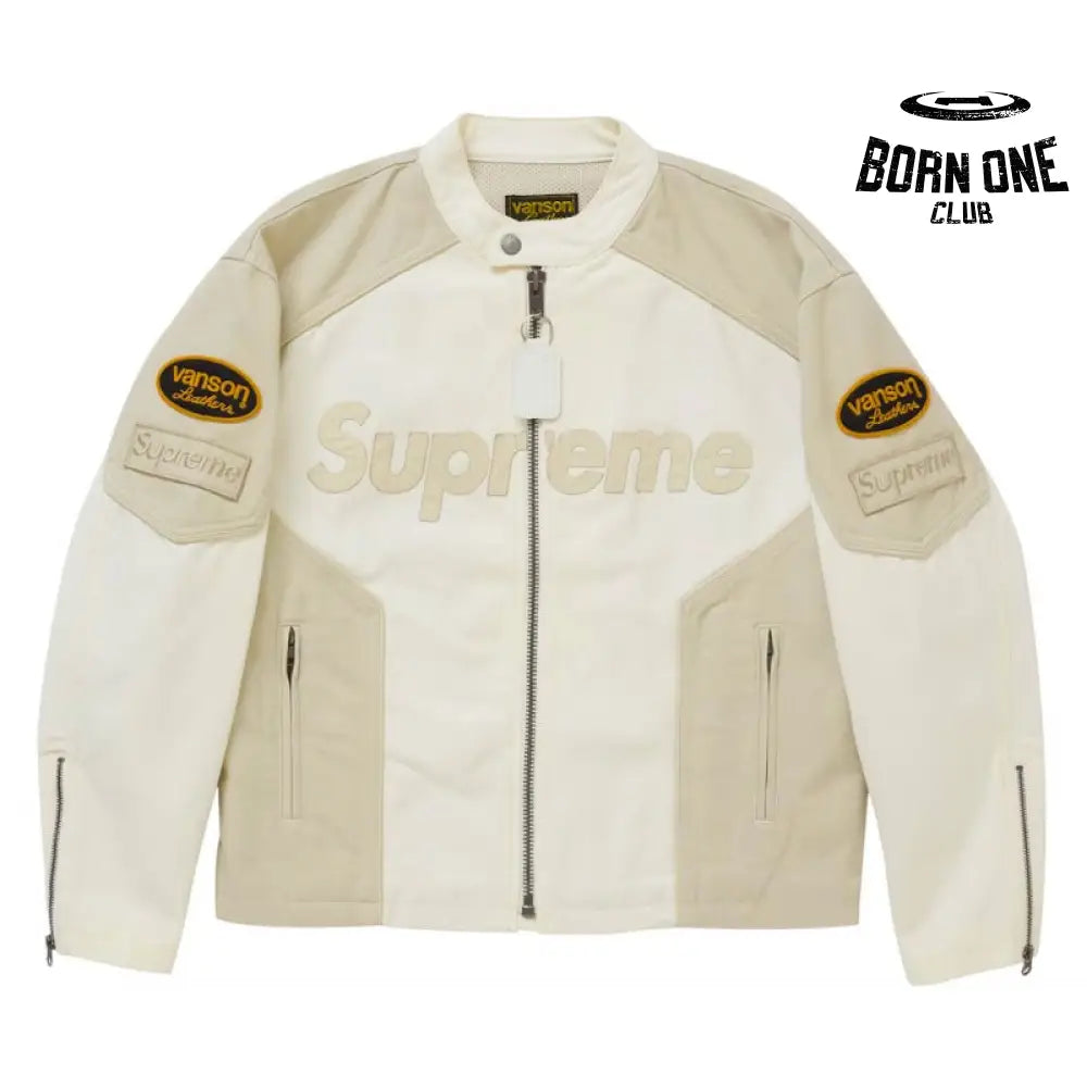 Jaqueta Supreme x Vanson Leathers Cordura White Cream