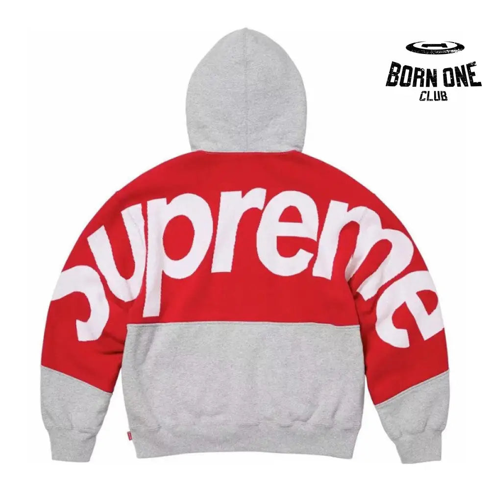 Moletom Supreme Big Logo Jacquard Red Grey