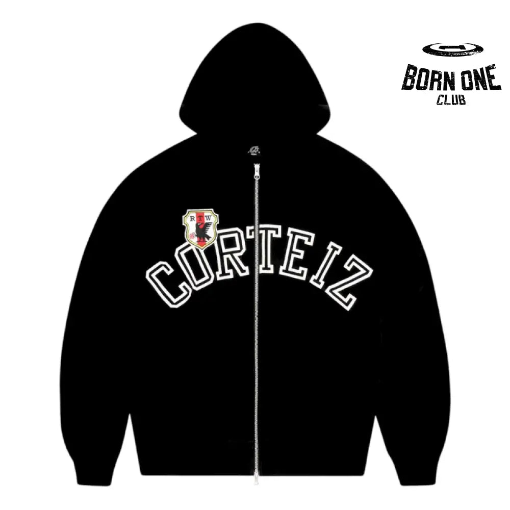 Jaqueta Corteiz Arch Shield Zip Black