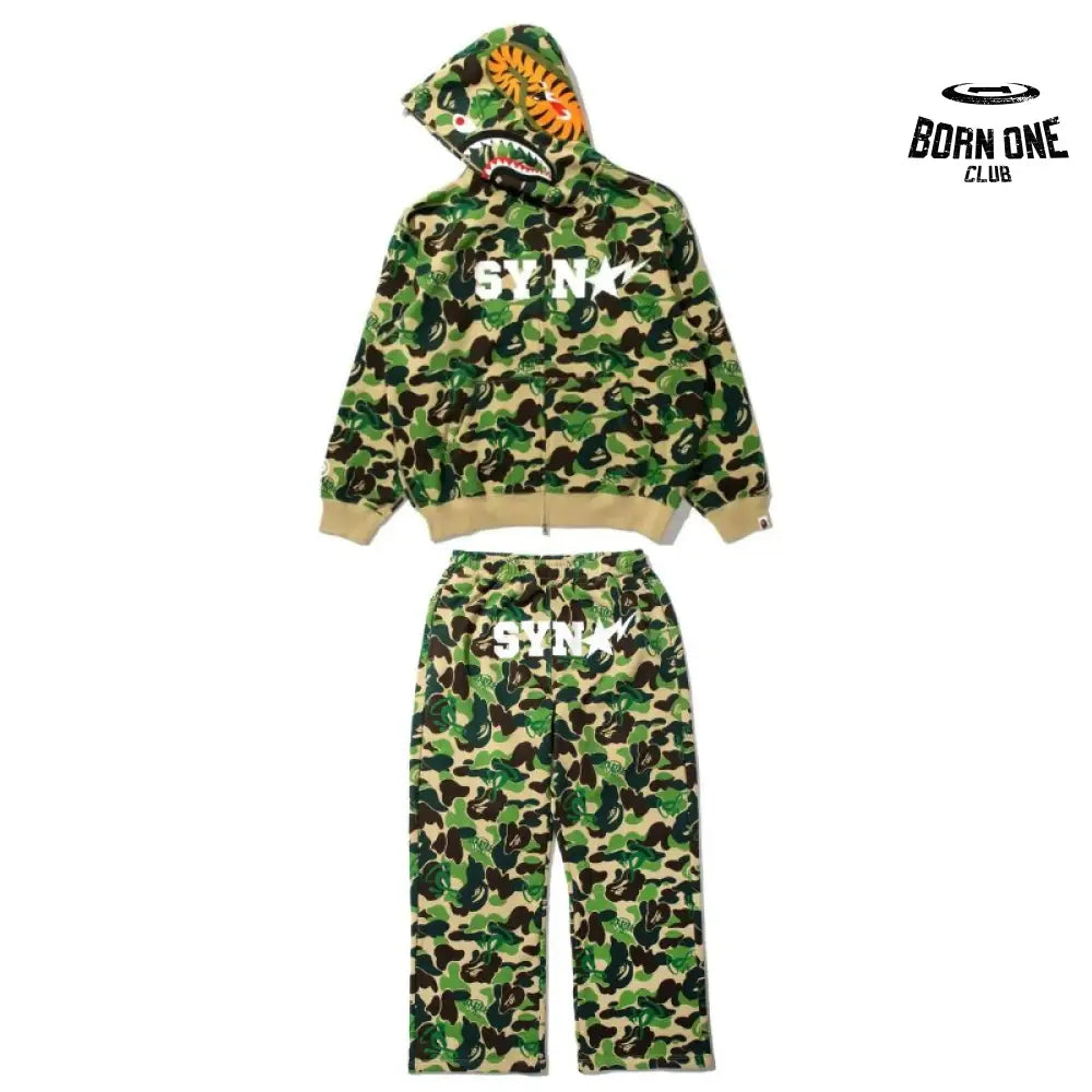 Conjunto BAPE x SYNA By Central Cee x Spotfy Shark Camo Green
