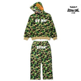Conjunto BAPE x SYNA By Central Cee x Spotfy Shark Camo Green
