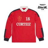 Camisa Corteiz Paneled Rugby Polo Vermelha