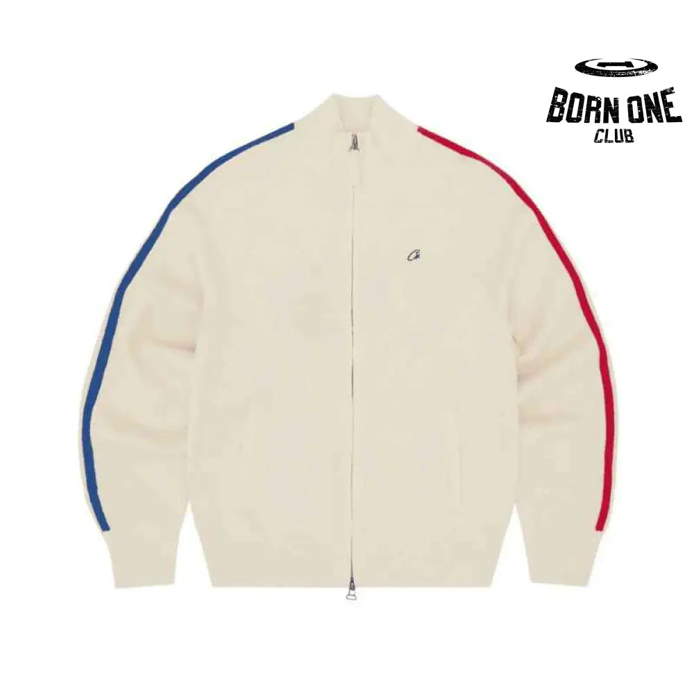 Jaqueta Corteiz Knit Zíper Fleece Cream