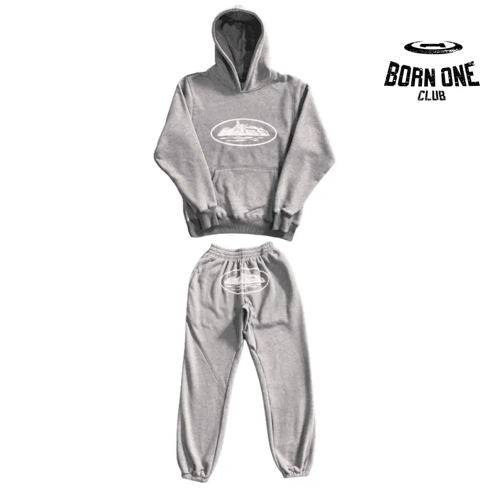 Conjunto Moletom Corteiz  RTW Cinza