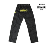 Calça Corteiz Cargo Preta e Amarelo