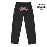Calça Corteiz Cargo Preta e Rosa