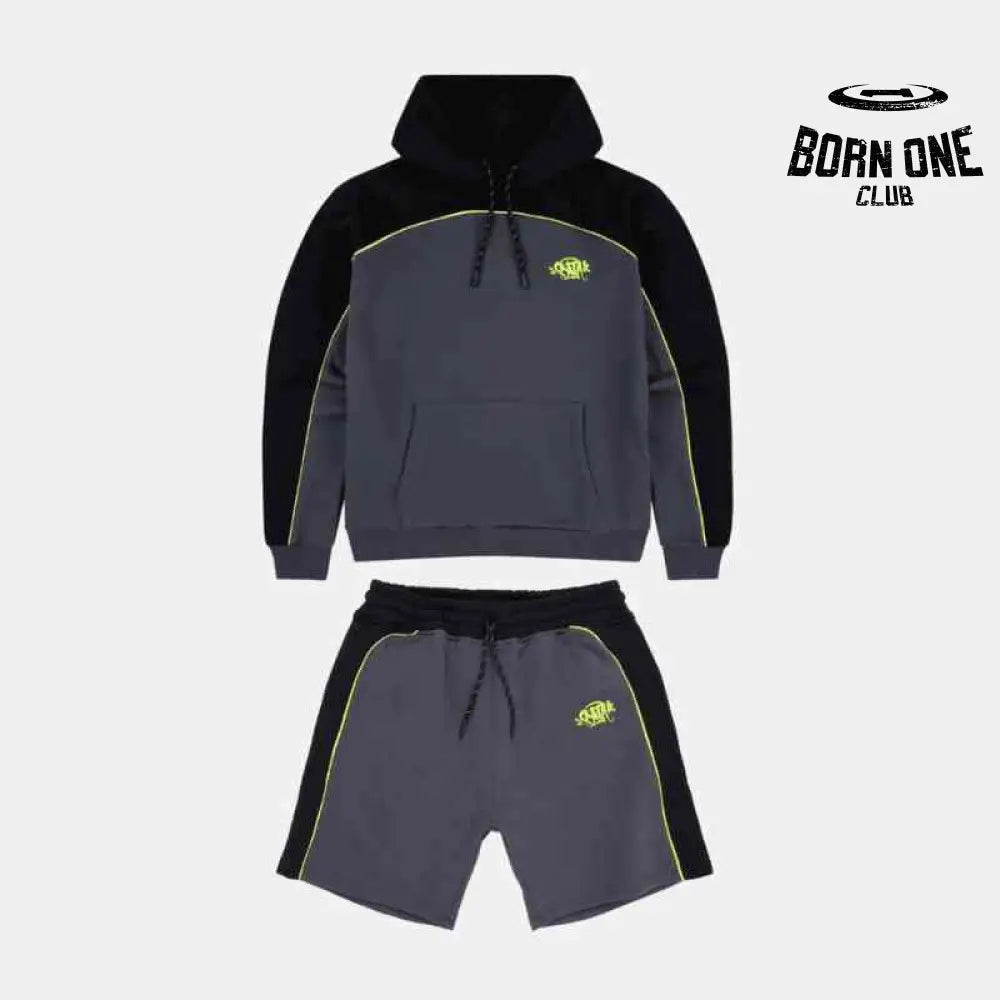 Conjunto Synaworld Pipe Hoodie & Shorts Cinza
