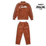 Conjunto Corteiz Veludo Marrom