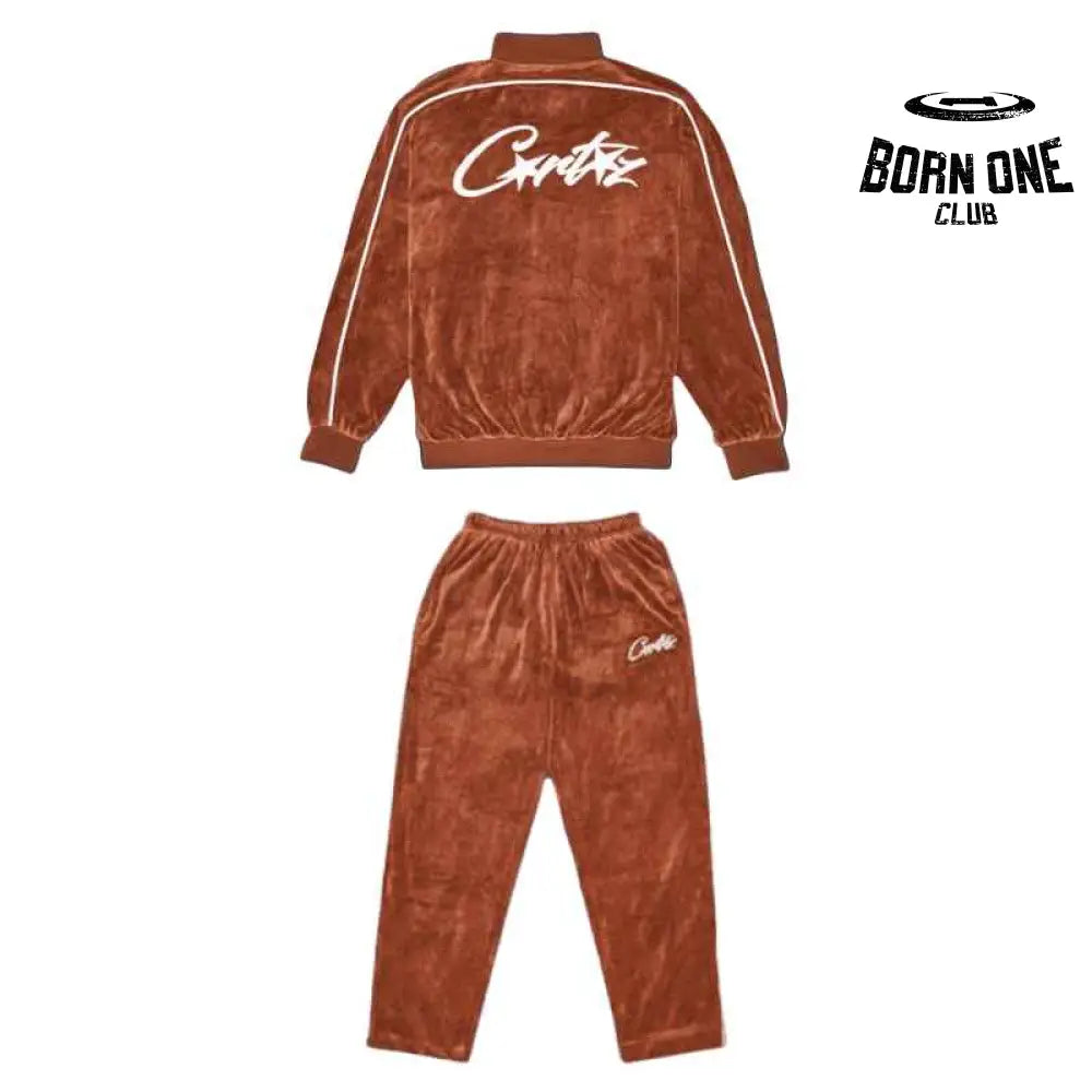 Conjunto Corteiz Veludo Marrom