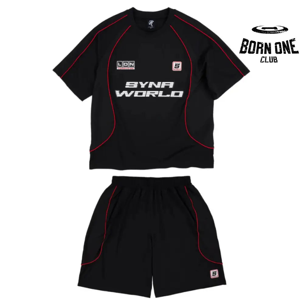 Conjunto Syna World Perforated Perfomance Black Red