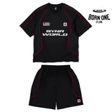 Conjunto Syna World Perforated Perfomance Black Red