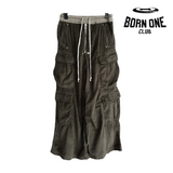 Rick Owens DRKSHDW Cargo Calça Green Cotelê (Alta Qualidade)