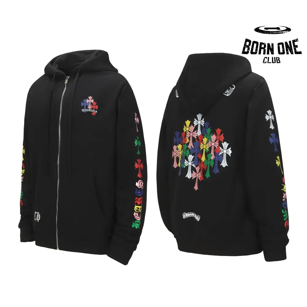Moletom Zip Chrome Hearts Multicolor Cross