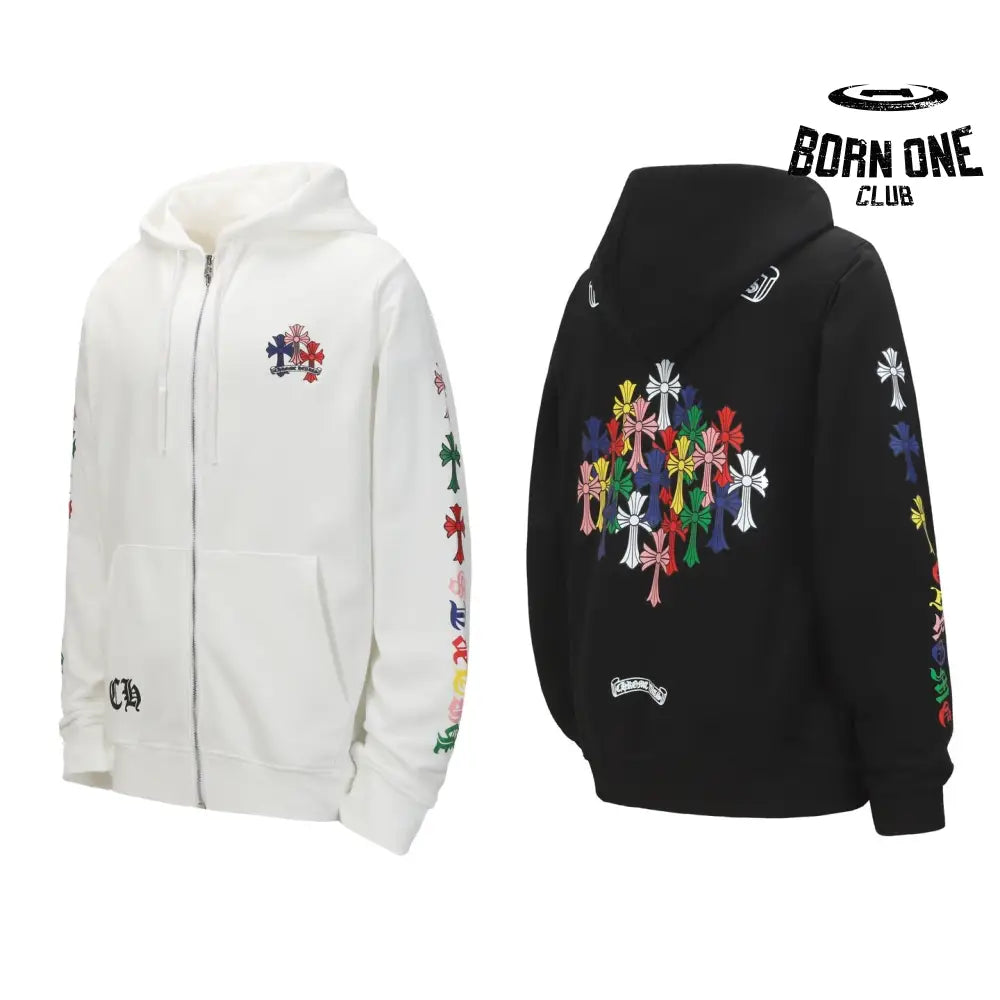 Moletom Zip Chrome Hearts Multicolor Cross
