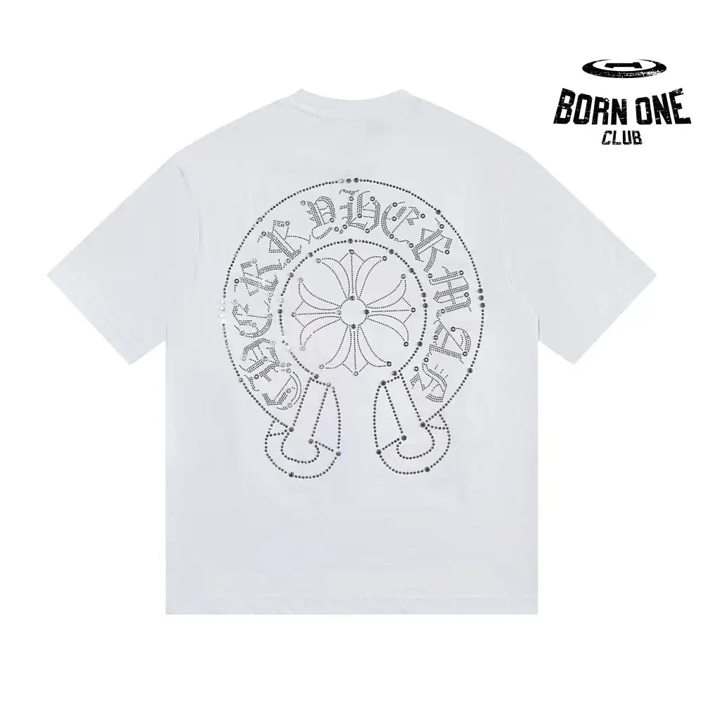 Camiseta Chrome Hearts Rhinestone Horseshoe