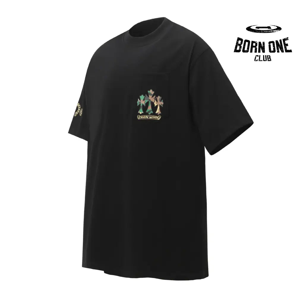 Camiseta Chrome Hearts Sanskrit Multicolor Pocket Preta